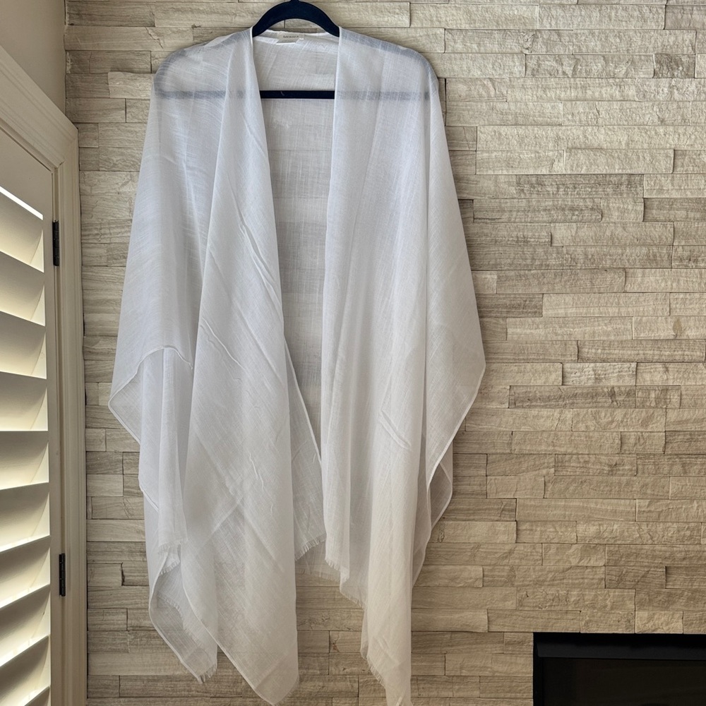 Mersea Elegant White Sheer Shawl
